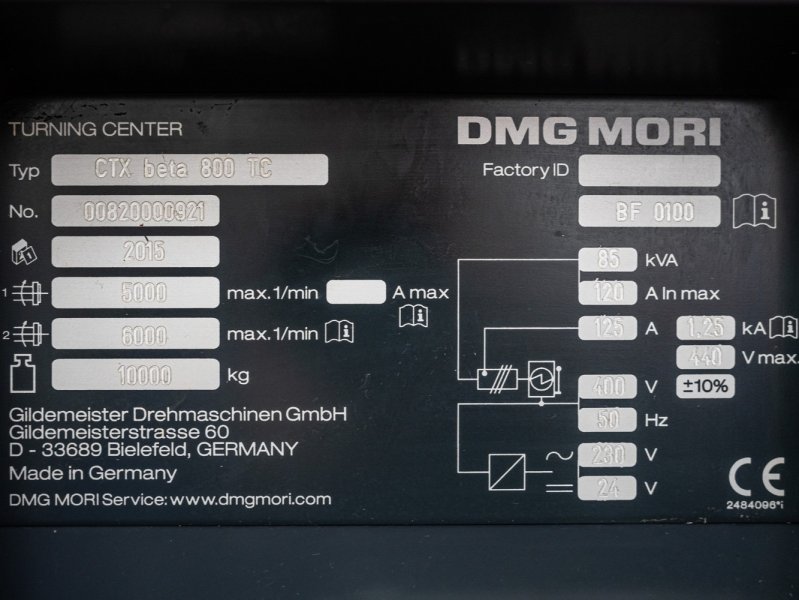 DMG MORI CTX BETA 800  2015