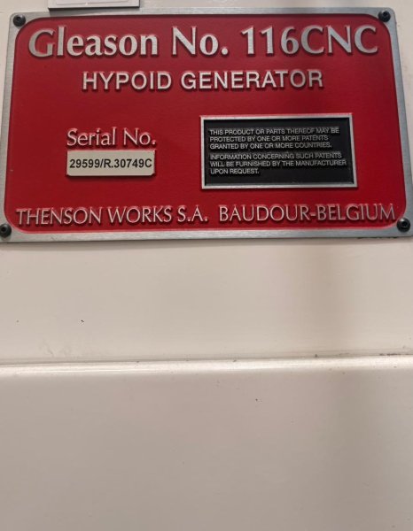 GLEASON 116 cnc 